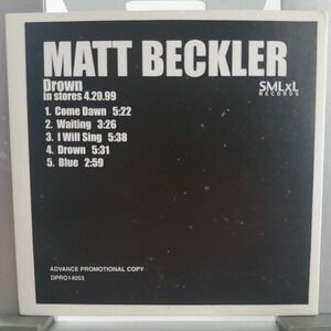Matt Beckler Drown EP CD Promo 1999 Black Excellent SMLxL Records DPRO14053